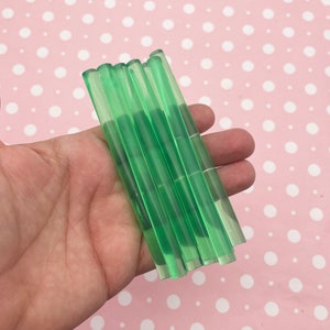 10 barras de pegamento transparentes de gelatina verde, pegamento de la serie Frutas para salsas decorativas con efecto goteo, decoración de teléfonos móviles, etc. (tamaño mini) imagen 3