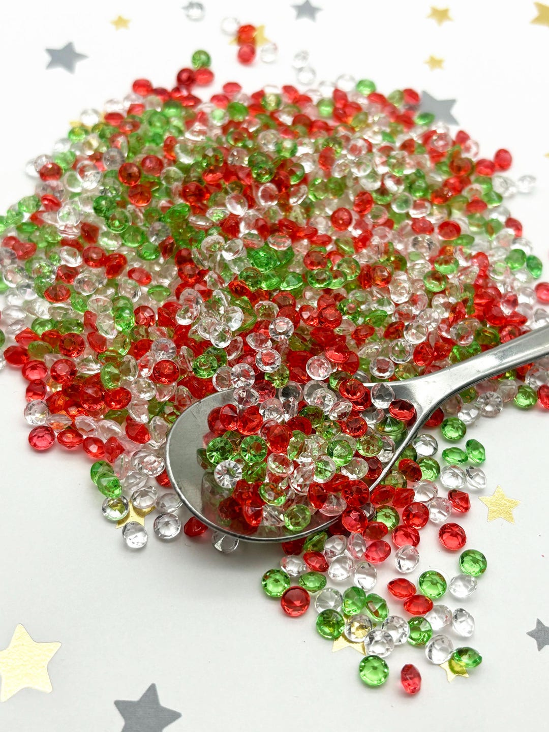 4.5mm Christmas Mix Pointed Back Acrylic Rhinestones, Resin Gemstones ...