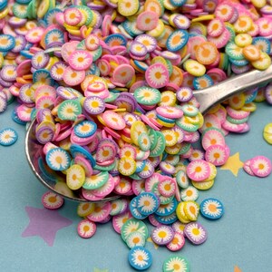 Multicolor Polymer Clay Dandelion Flower Sprinkles, NON EDIBLE Fake Bake Multi Color Decoden Floral Table Scatter Confetti , P84