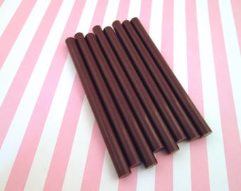 10 MILK CHOCOLATE brown glue sticks for drippy deco sauce, cell phone deco etc (mini size)