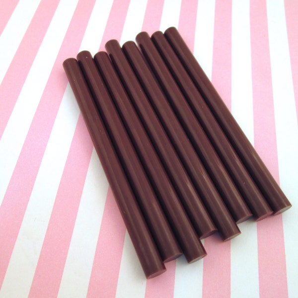 10 MILK CHOCOLATE brown glue sticks for drippy deco sauce, cell phone deco etc (mini size)