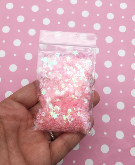 Iridescent Pink Transparent Assorted Shape Glitter, Pick Your Amount,  Shaker Mix, Kawaii Glitter U193 -  Israel