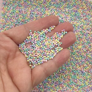 NON EDIBLE Pastel Party Easter Nonpareil Glass Sprinkles, 2mm Pick Your Amount, Decoden  Funfetti Jimmies, Faux Caviar Beads, G50
