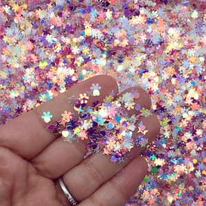 Pink and Gold Iridescent Shift Assorted Shape Glitter, Pick Your Amount, Shaker Mix, Kawaii Glitter U175