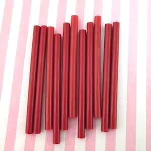 10 Red Glue sticks for drippy deco sauce, cell phone deco etc, great for wax seals (mini size)