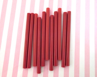 10 Red Glue sticks for drippy deco sauce, cell phone deco etc, great for wax seals (mini size)
