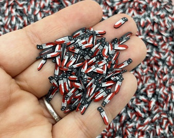 Smaller Bloody Knife Halloween Sprinkle,  Slasher Movie Serial Killer NON EDIBLE Polymer Clay Weapon Slice E125
