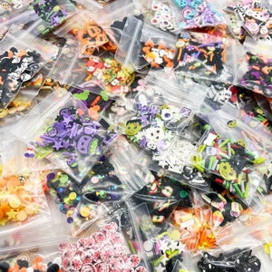 HALLOWEEN SAMPLER SETS Variety Fake Polymer Clay Sprinkle Sets, Assorted Polymer Clay Sprinkles, Pick Your Amount