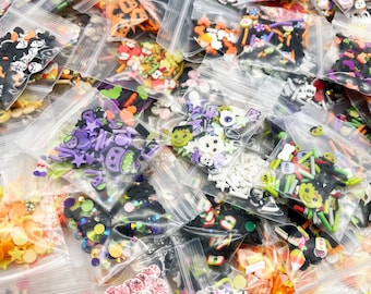 HALLOWEEN SAMPLER SETS Variety Fake Polymer Clay Sprinkle Sets, Assorted Polymer Clay Sprinkles, Pick Your Amount