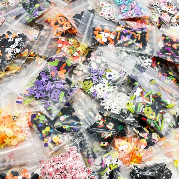 HALLOWEEN SAMPLER SETS Variety Fake Polymer Clay Sprinkle Sets, Assorted Polymer Clay Sprinkles, Pick Your Amount