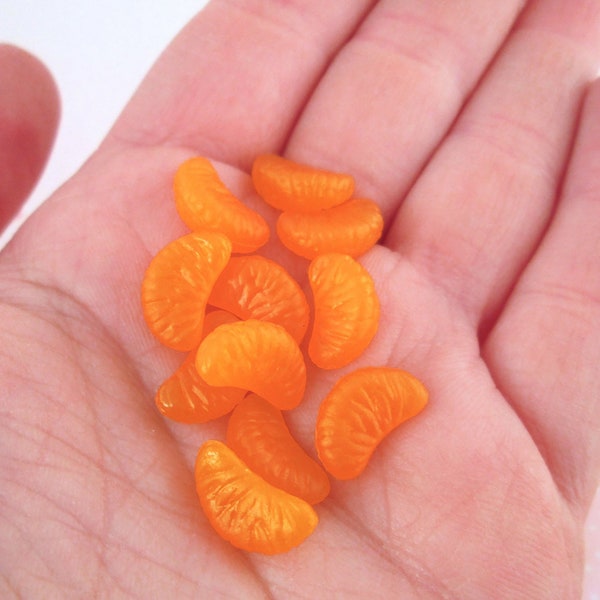 Smaller 3D Miniature Orange Slice Cabochons, Flexible Silicone Cabs, #079