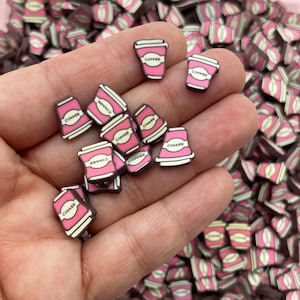 Larger To Go Coffee Cups, Sprinkle Slices, Polymer Clay Fake Bake Sprinkles, N28