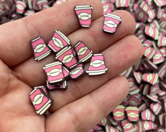 Larger To Go Coffee Cups, Sprinkle Slices, Polymer Clay Fake Bake Sprinkles, N28