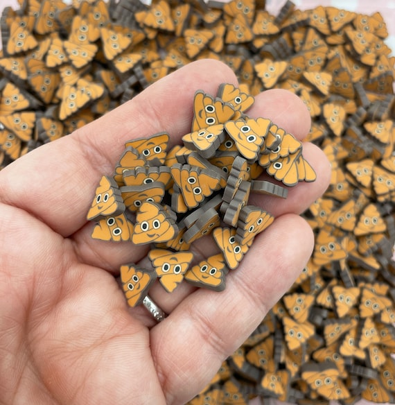 Large Polymer Clay Poop Emoji Non Edible Sprinkles, Poomoji Nail Art Slices, Pile of Poop Sprinkles, M44