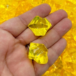 Gros morceaux de 50 g en acrylique jaune transparent, pierres précieuses en résine, faux diamants en plastique, 20 pièces et plus CHK 12
