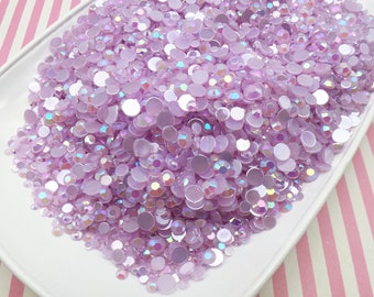 10 g meerdere maten pastelkleurige lavendel plaksteen hars AB gelei strassteentjes, lichtpaarse platte achterkant acryl plastic cabochon 3 mm 4 mm 5 mm 6 mm OT16