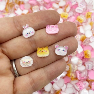 20 Assorted Animal Cabochons, Cute Cabs, Flat-backed Resin Nail Charms L461