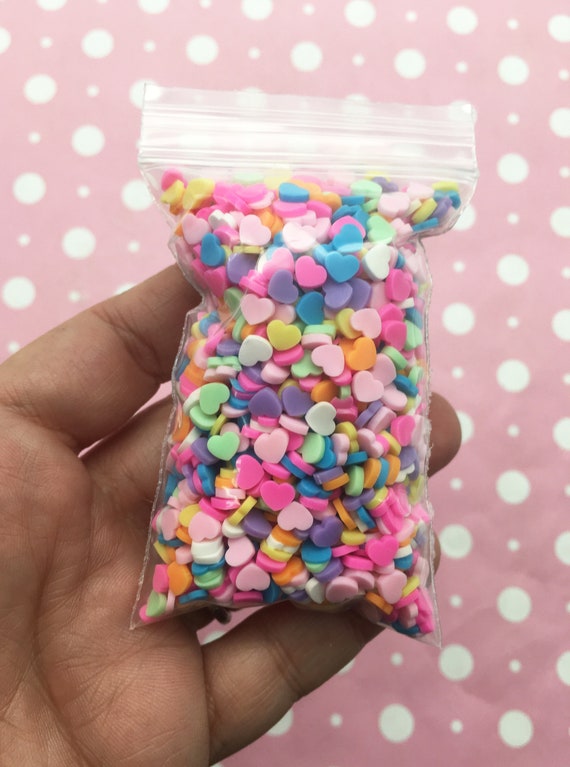 Valentine Multicolored Heart Polymer Clay Fake Sprinkles Fake Food