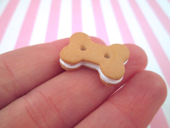 6 Dog Bone Cookie Biscuit Cabochons,  22x17x4mm, #432