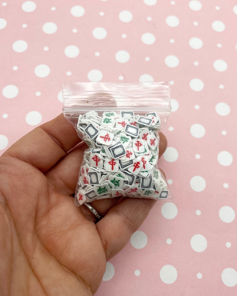 Mahjong Polymer Clay Sprinkles, Mah-Jongg Fimo Fake Sprinkle Mix, M87 image 4