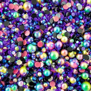 Mix di strass di perle di caviale della Via Lattea, strass in resina, perle finte, mix di granelli, Decoden E112