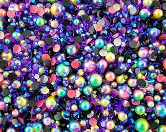 Mistura de strass Milky Way Caviar Pearl, strass de resina, pérolas artificiais, mistura de confeitos, Decoden E112