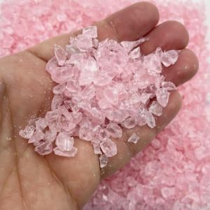 100 Grams Acrylic Silica Sand,  Clear Light Pink Acrylic Fake Lava Geode Rock, Plastic Rock Candy Chunks, Coarse Acrylic Sand