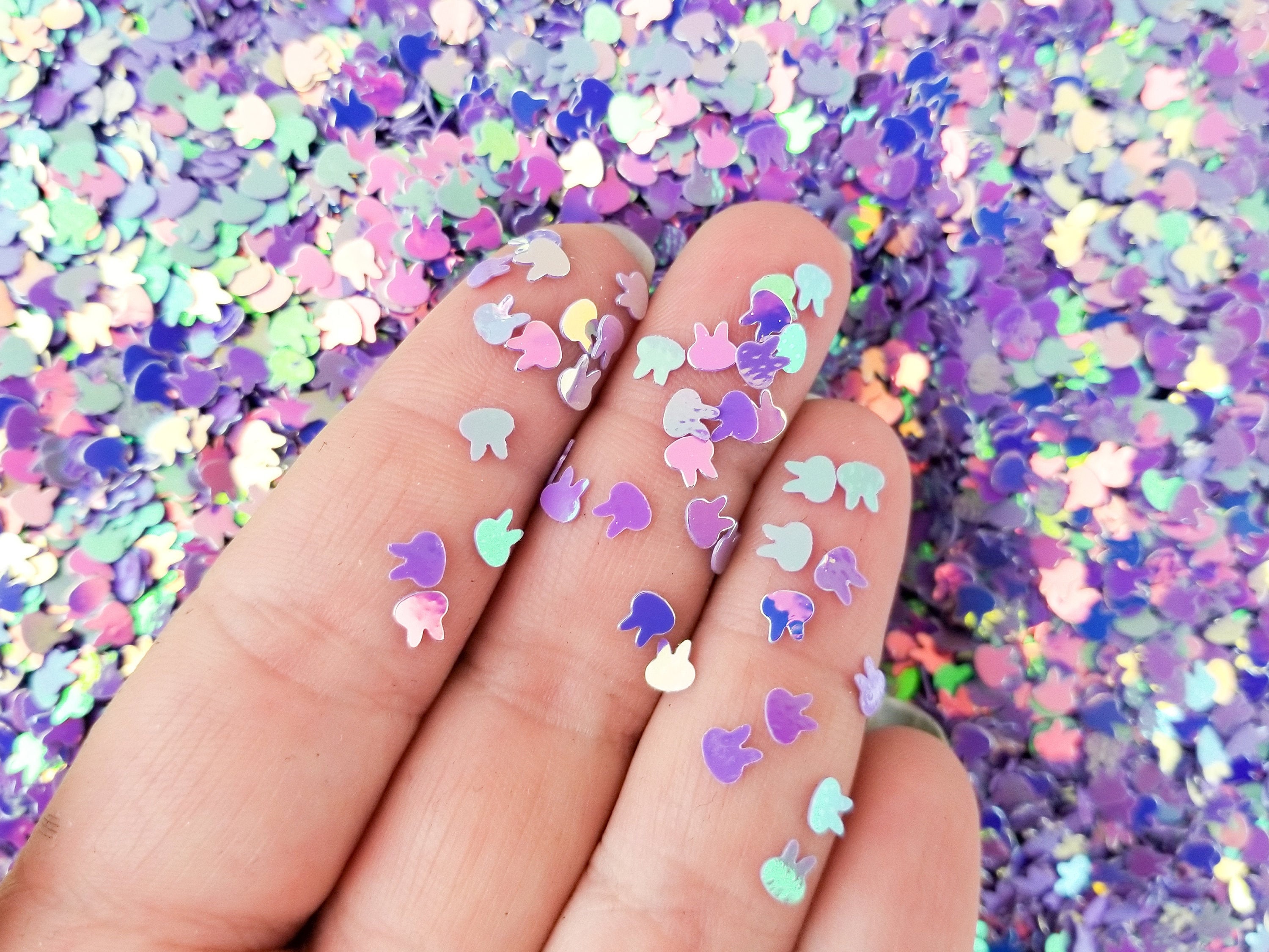 Purple Iridescent Shift Bunny Shape Glitter Rabbit Glitter - Etsy