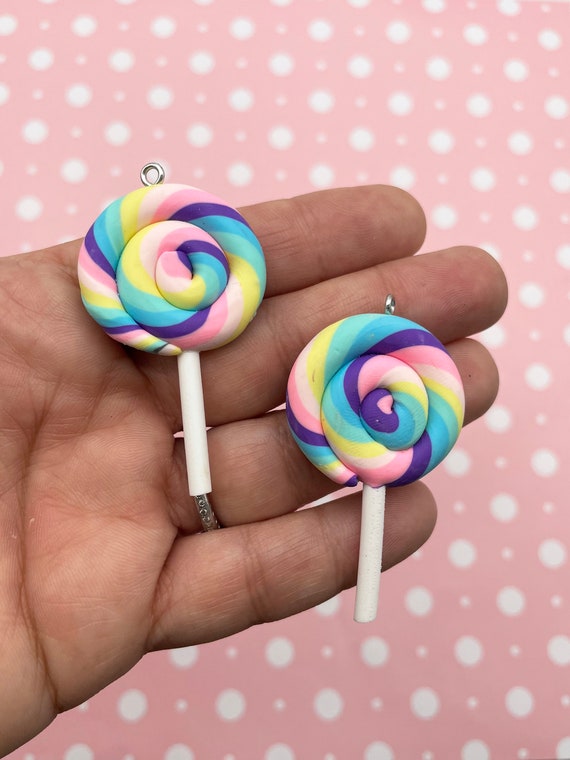 Polymer Clay Accessories Candy Lollipop, Polymer Jewelry Beads