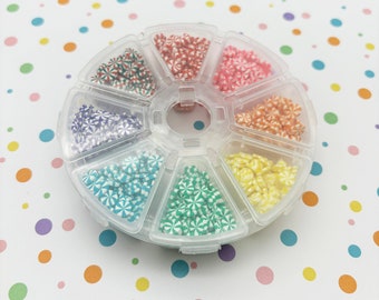 Christmas Rainbow Peppermint Polymer Sprinkle Mix-in Set with 8 Compartments  Holiday Sprinkle Theme