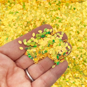 Yellow Iridescent Shift Marquise Glitter, Kawaii Decoden Glitter, Resin Embellishment, Slime Toppings, F567