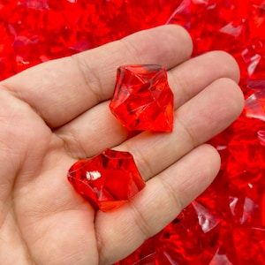 Gros morceaux de 50 g en acrylique rouge transparent, pierres précieuses en résine, faux diamants en plastique, plus de 20 pièces 8 CHK