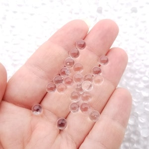 Clear 6mm Translucent Pearls, Popping Boba Resin Gumball Pearls, Faux Nonpareil Acrylic dragees, Caviar No Hole Beads, P192