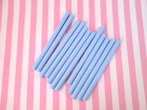 10 Baby Blue Glue Sticks for Drippy Deco Sauce, Cell Phone Deco Etc, Hot  Glue Sticks mini Size 