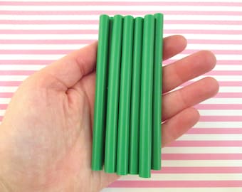 10 Green glue sticks for drippy deco sauce, cell phone deco etc, (mini size)