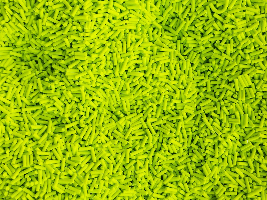 Acid Green Long Polymer Clay Fake Sprinkles, Faux Sprinkles, Decoden ...