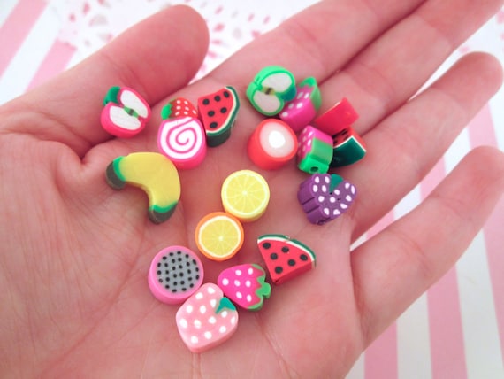 CLEARANCE Polymer Clay Bow Slices, Fimo Nail Art, Kawaii Fimo Cane S, MiniatureSweet, Kawaii Resin Crafts, Decoden Cabochons Supplies