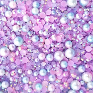 VINTAGE VOODOO Caviar Pearl Rhinestone Mix, Resin Rhinestones, Faux Pearls, Sprinkle Mix, Decoden K178