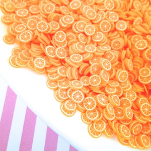 Polymer Clay Orange or Tangerine Fruit Slices, Nail Art Slices, Faux Fruit, Miniature Fruit, R5