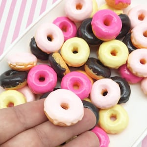 3 Limited Color Drippy Donut Cabochons, Decoden Donut Cabochons, #1628