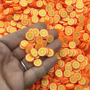 Orange Large Brightly Colored Fimo Slices Polymer Clay Oranges Fake Sp