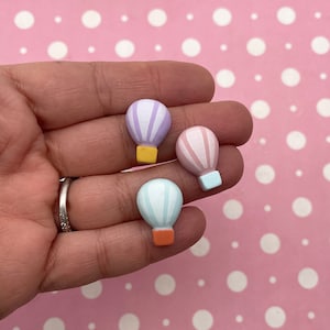 8 Pastell Cabochons Bunte Heißluftballon Cabochons, flache Rückseite Acryl Kunststoff Ballon Decoden Cabochons, #133a