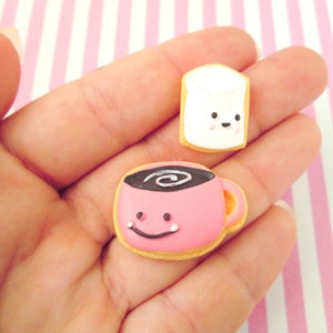 4 Heiße Schokolade und Marshmallow Frostzucker Flatback Cookie Cabochons, 722a