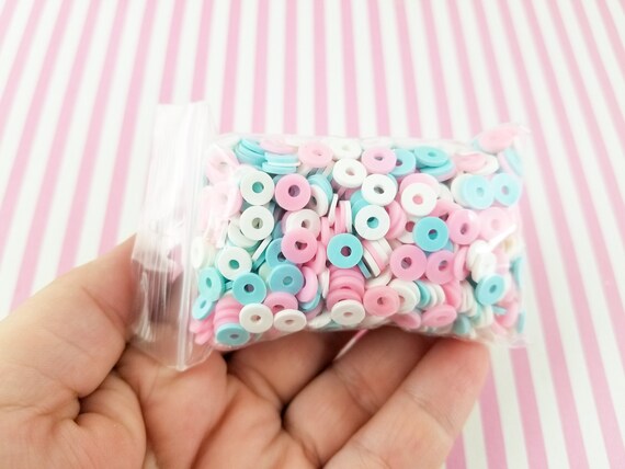 Cotton Candy Floss Fruit Loop Polymer Clay Dessert Candy Slice Etsy
