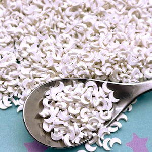 Croissant de lune en tranches de pâte polymère à saupoudrer, fausses pâtisseries, confettis de table en fimo Decoden, remplissage de gobelet pour shaker S135