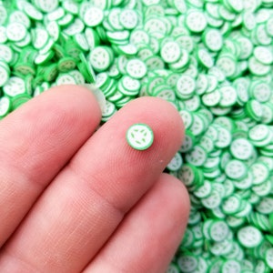 Polymeerklei plakjes komkommer, plakjes komkommer Nail Art, namaakvoedsel, miniatuurvoedsel, kies je hoeveelheid, 149 €