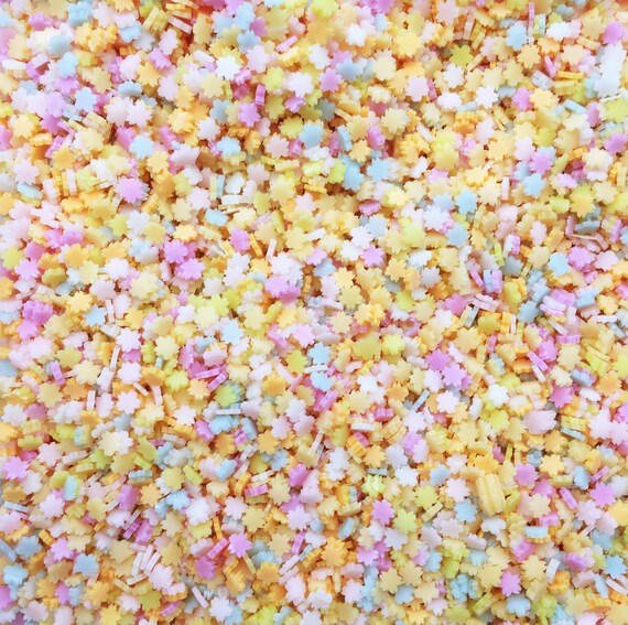 Pastel Polymer Clay Sakura Flower Sprinkles, Fake Sprinkles