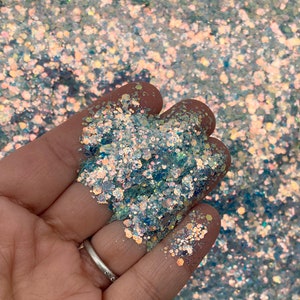Metallic blauwe elfenstof diverse vormen Oplosmiddelbestendige glitter, kies je hoeveelheid, shakermix, kawaii glitter F654