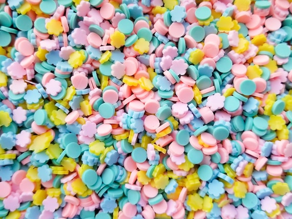 Mountain Blossoms Sprinkle Mix, Pastel and Bright Sprinkles With Flower  Sprinkles, Polymer Clay Fake Sprinkles, Deco Funfetti Jimmies, E156 