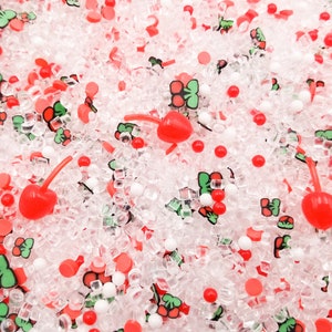 100g Sugared Shirley Temple Cherry Resin Ice Cube Shaker Sprinkle Mix, Polymer Clay Fake Slices, Acrylic Plastic Sugar Scrub, Silicone Fruit